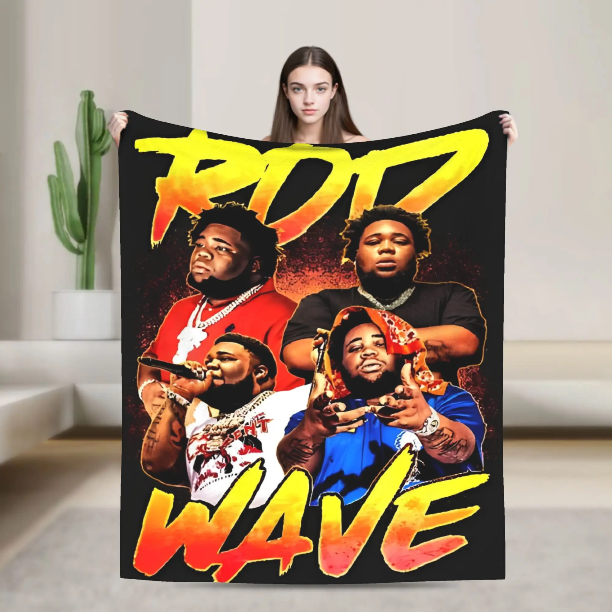 Rapper rod wave  Warm Soft Blanket  Travel Office Plush Throw Blanket Pattern Couch Chair Flannel Bedspread Sofa Bed Cover