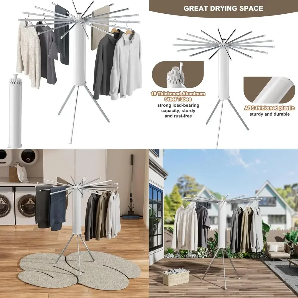 

Регулируемая портативная комнатная сушилка для одежды с 16-позициями для складных решений для стирки