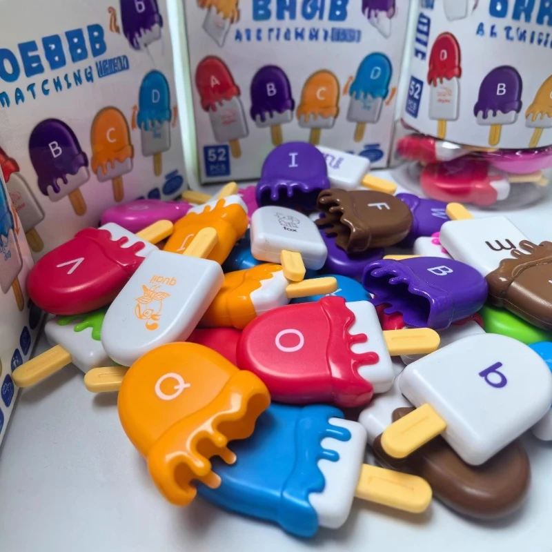 Children's Montessori educational ice cream letter matching baby color word cognition early education educational perceptual toy