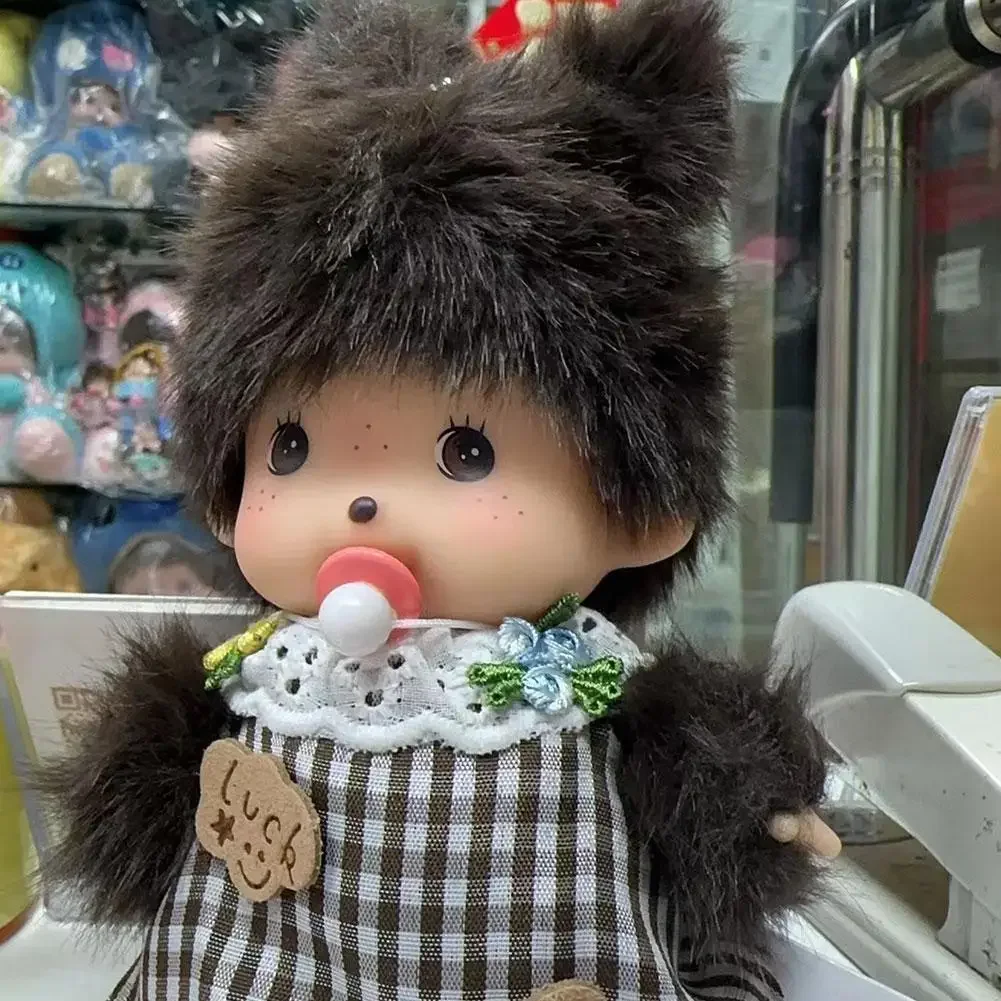 Kawaii asilo Mochi bambola 15 cm PP cotone scimmia peluche bambola burattino a mano borsa ciondolo fascino regalo peluche