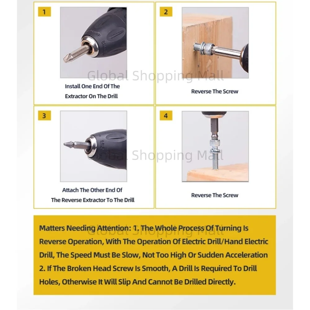 التالفة المسمار النازع مجموعة مركز مثقاب مجموعة أدوات النجارة كسر الترباس النازع البراغي مسامير مزيل النازع #5