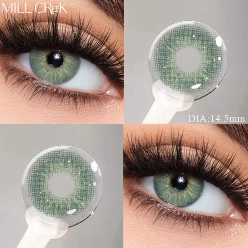 MILL CREEK 2 uds nuevos ojos verdes lentes de Color pupilas de colores para ojos lentes suaves de moda Natural estilo coreano contactos ocular Colorcon