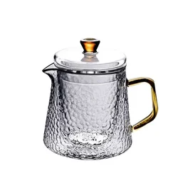 Good Clear Borosilicate Glass Teapot with 304 Stainless Steel Infuser Strainer Heat Resistant Coffee Sqaure Tea Pot Kettle Set