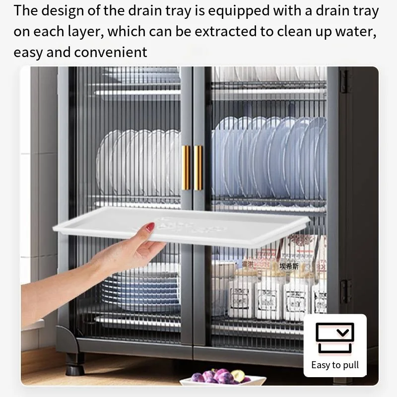 Holder Kitchen Cupboard Storage Rack Bowl Rack Drain Rack Countertop Drawer Household with Cover Dish Storage Box Organization