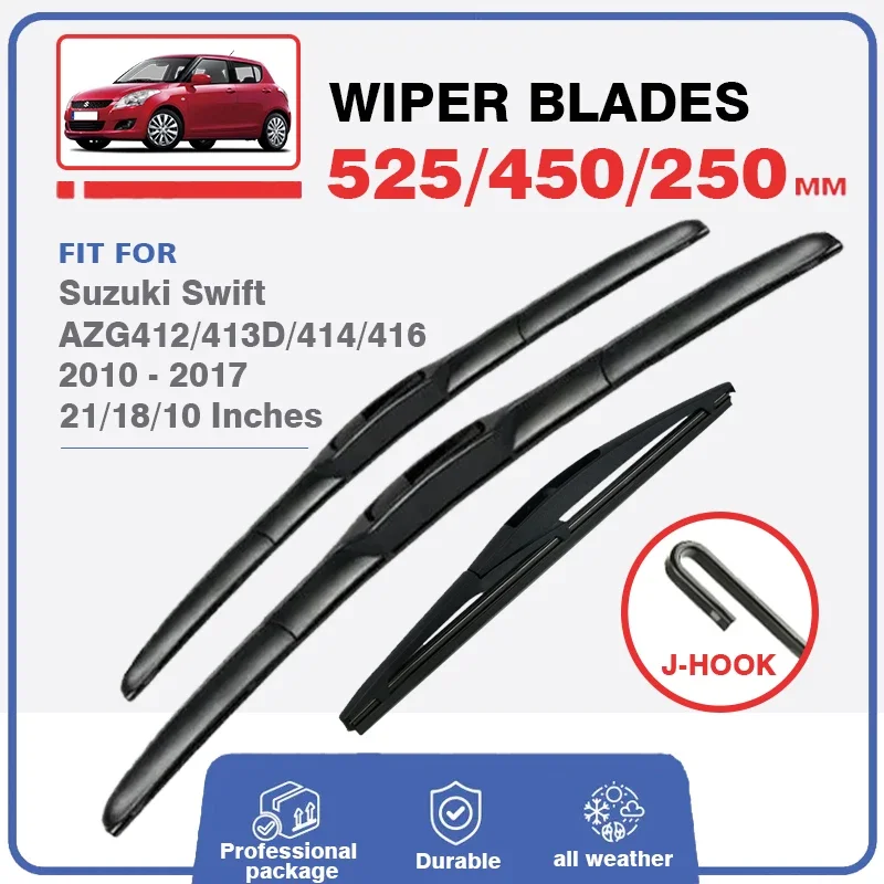 Car Front Rear Wiper Blade Set Kit For Suzuki Swift 2 Hatchback 2010 - 2017 AZG GTI Sport 21\