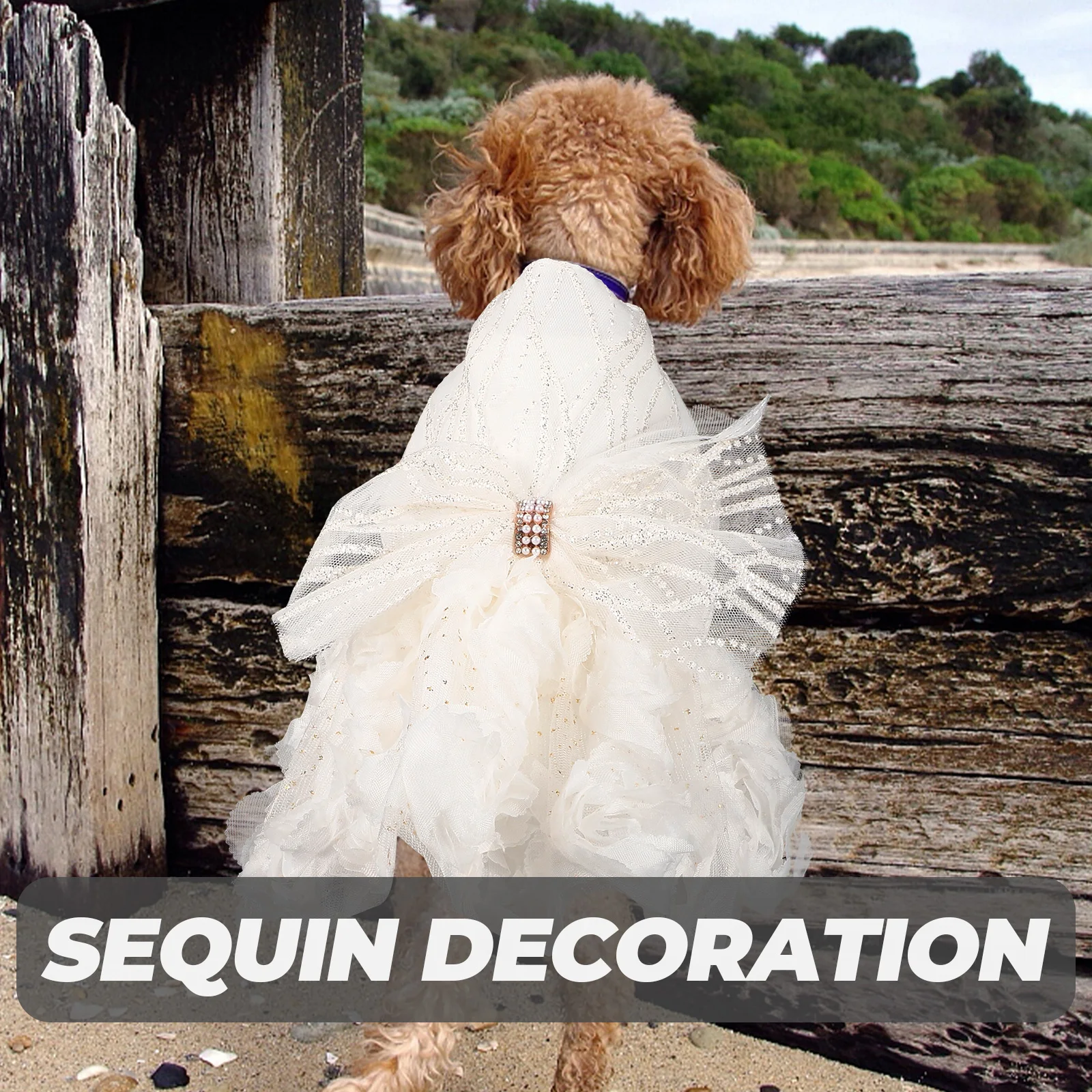 

Pet Wedding Dress Dog Tutu Puppy Elegant Polyester Clothes Dresses Photo Shoot Outfit