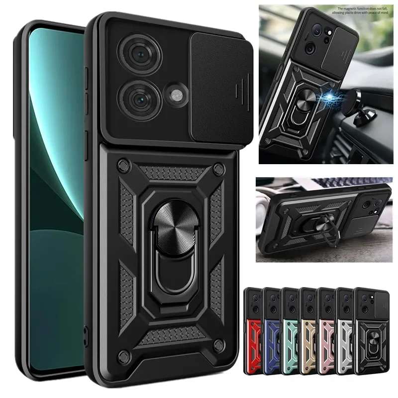 Armor Case For Motorola Moto Edge 40 Neo 30 Pro Fusion Ultra Plus 2023 Cover Lens Protection Ring Magnetic Holder Coque