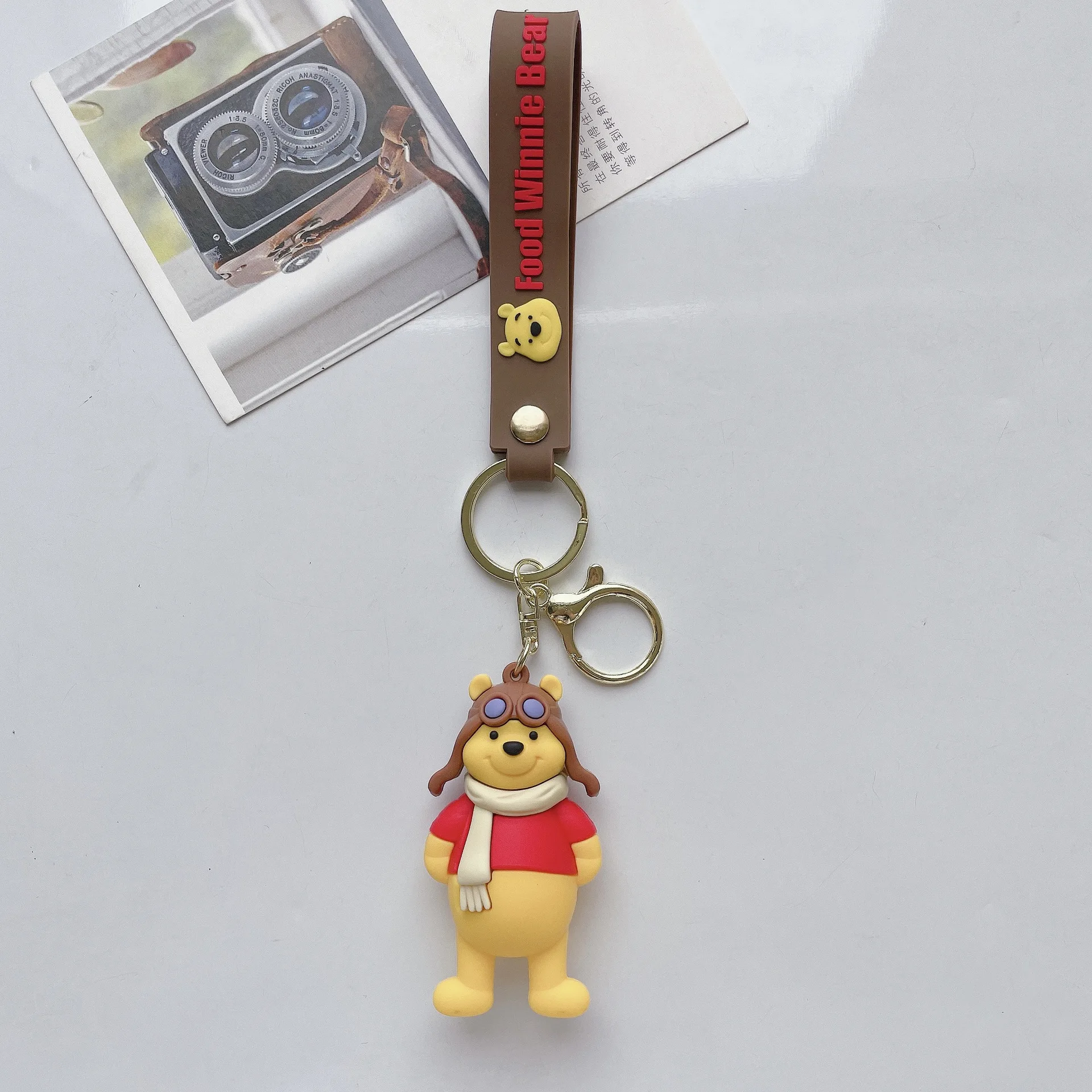 Cute Cartoon Disney Pooh Bear Keychain Car Doll Bag Pendant Keyring Gift for Kids Friends Accessories Wholesale