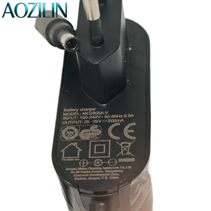 AOZILIN MC2805A-V Vacuum Cleaner Charger 25-29V 500MA Black EU Plug Replacement Power Adapter For Cordless Sweeperg