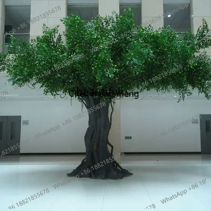 FRP Imitative Banyan Tree Large Indoor Wrapped Pillar Fake Tree Hall Wedding Landscape Decoration