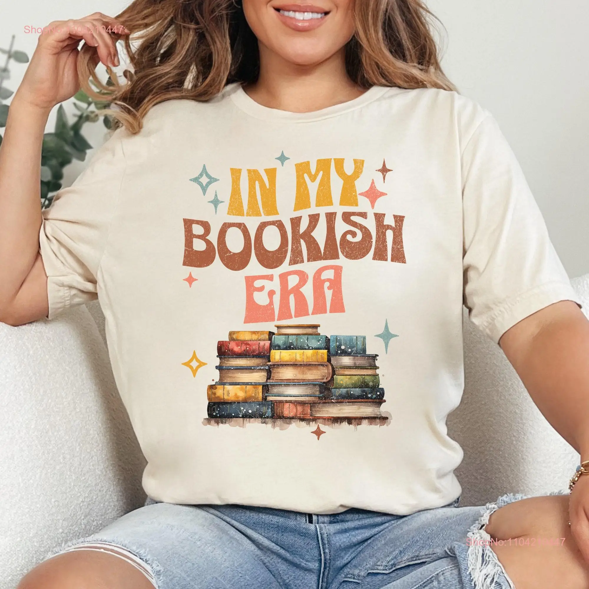 

Футболка In My Bookish Era Book Lover Taylor Reading Teacher Librarian Cute Reader Crewneck SweaT с длинными или короткими рукавами