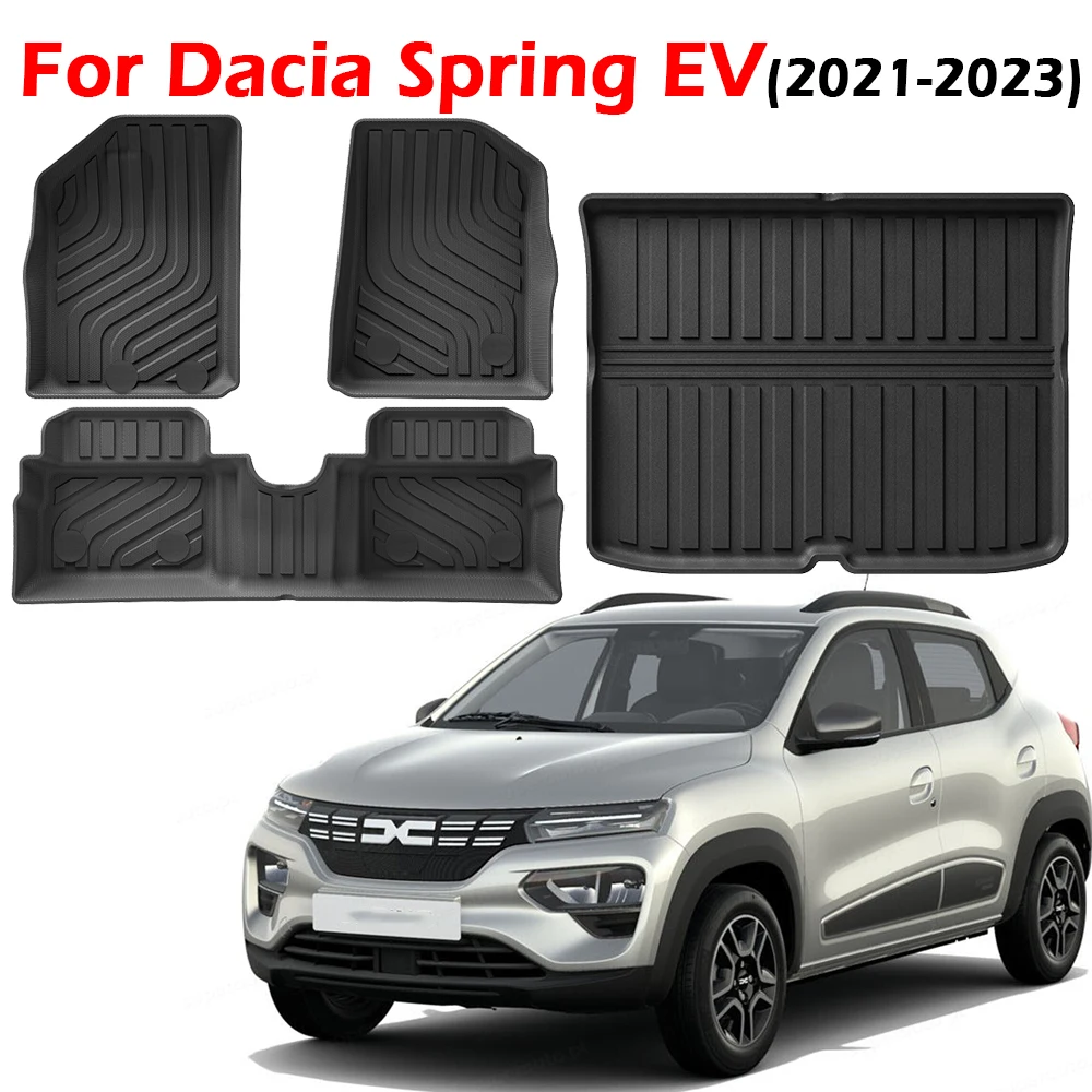 

LHD for Dacia Spring EV 2021-2023 Renault City K-ZE Renault Kwid E-Tech Electric TPE 3D Car Floor Mats All-Weather Accessories