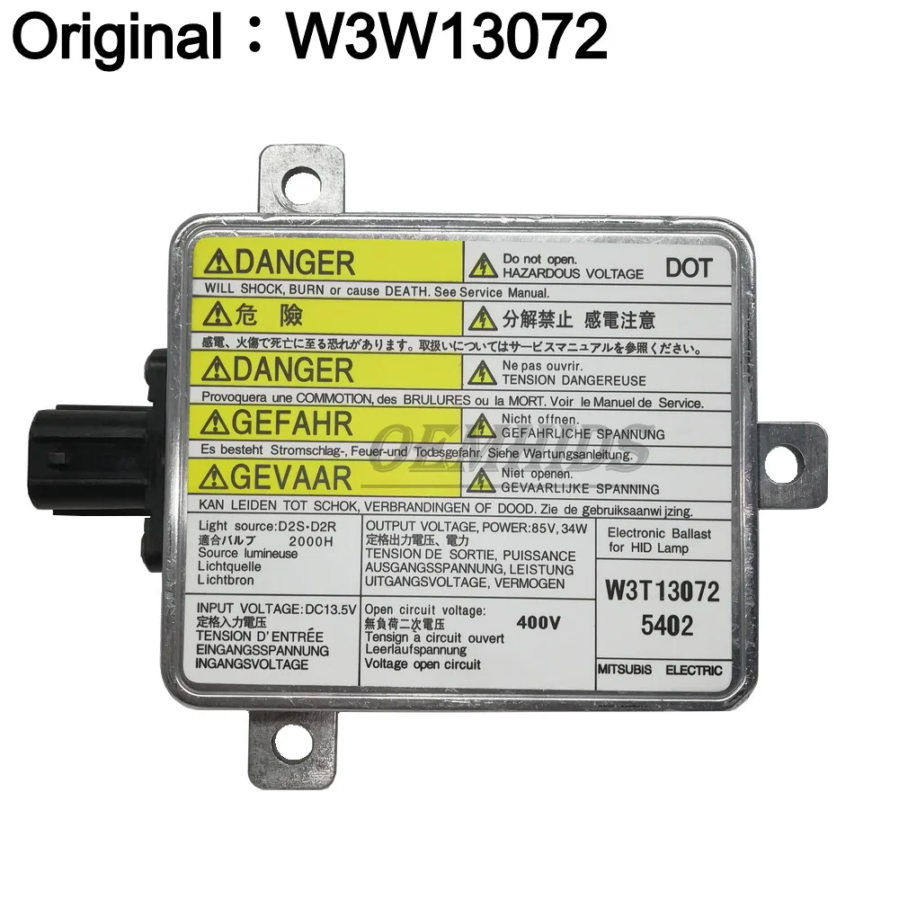 Original W3T13072 HID Headlight Control Drive Computer Module Xenon Ballast For 35W D2S D2R Lamp Used Does Not Include Wires