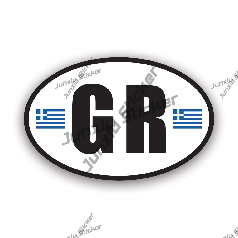 

Greece Oval Sticker Greek Flag Country Code Euro Gr Decal Creativity Waterproof Uv Protected Cover Scratches Decor Graphic Beaut