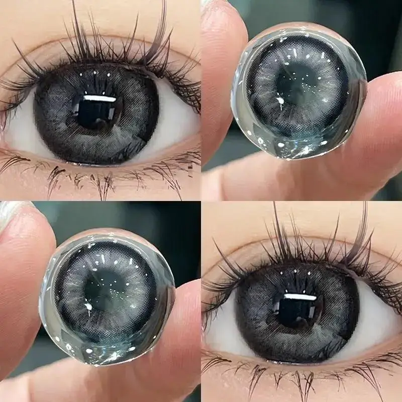 DuoXiu 1Pair Contact Lens eye Colored Purple Pupil Blue Lenses Large Diameter DIA:14.5 Prescription Myopia Degree -0.00 to -8.00