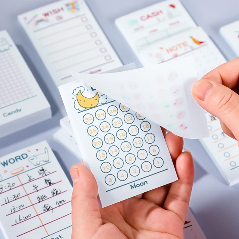 ملاحظات لاصقة مبطنة يوميًا لمخطط العمل ، مفكرة متينة ، مخطط يومي لطيف ، 600 ورقة ، 14 حزمة ، 9x6
