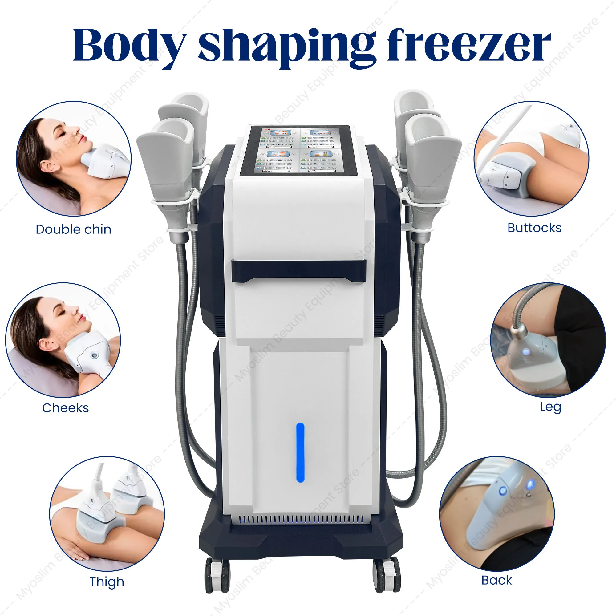 High Effective Vacuum Cryolipo with 4 Handles 6 Cartridges Cryo Therapy for the Face and Body Cool Sculpt Machine