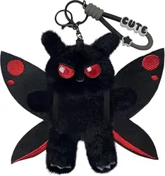 Mothman Plush Doll Keychain Pendant with Wings Creative Room Decorations Plush Toys Children Birthday Halloween Gifts