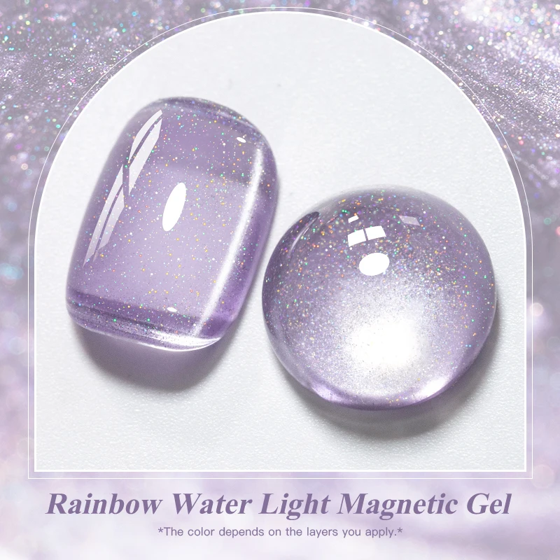 Mtssii 7 مللي شاحب الوردي قوس قزح ضوء الماء القط المغناطيسي هلام طلاء الأظافر مشرقة سوبر الشظية ضوء المجسم نقع قبالة الورنيش #2