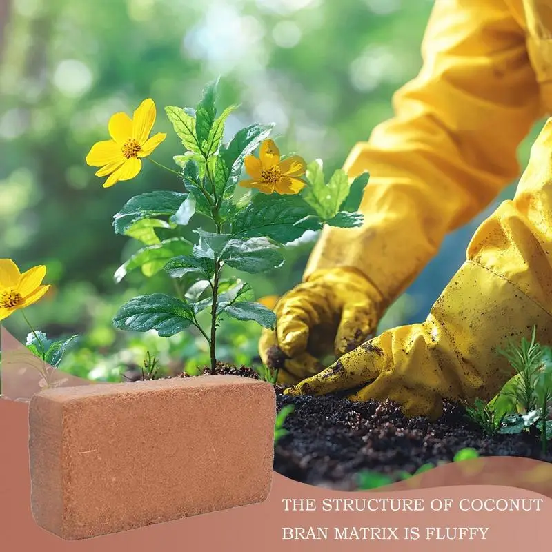 Organic Coir For Plants Coco Coir Block Potting Flower Supplies For Landscaping Vegetables Indoor Outdoor Gardening Starting