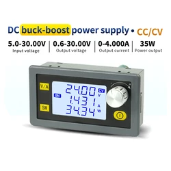 DC DC Buck Boost Converter CC CV 0.6-30V 4A 5V 6V 12V 24V Power Module Adjustable Regulated Laboratory Power Supply