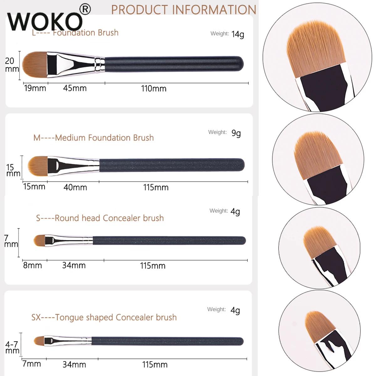 1set Upgraded Ultra-thin Foundation Concealer  Makeup Brush Professional Liquid Foundation Cream Concealer Make-up Tool Brush