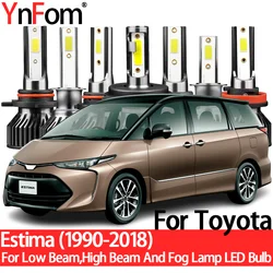 YnFom per Toyota Estima 1990-2018 Kit lampadine per fari a LED speciali per anabbaglianti, abbaglianti, fendinebbia, accessori per auto