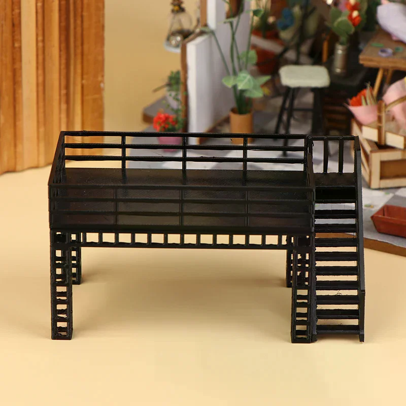 1/64 Maßstab Diorama Stahlrahmen Ausstellungsständer Modell Zweistufige Plattform Szenenmodell Auto-Garage Modellszenen-Display Zubehör