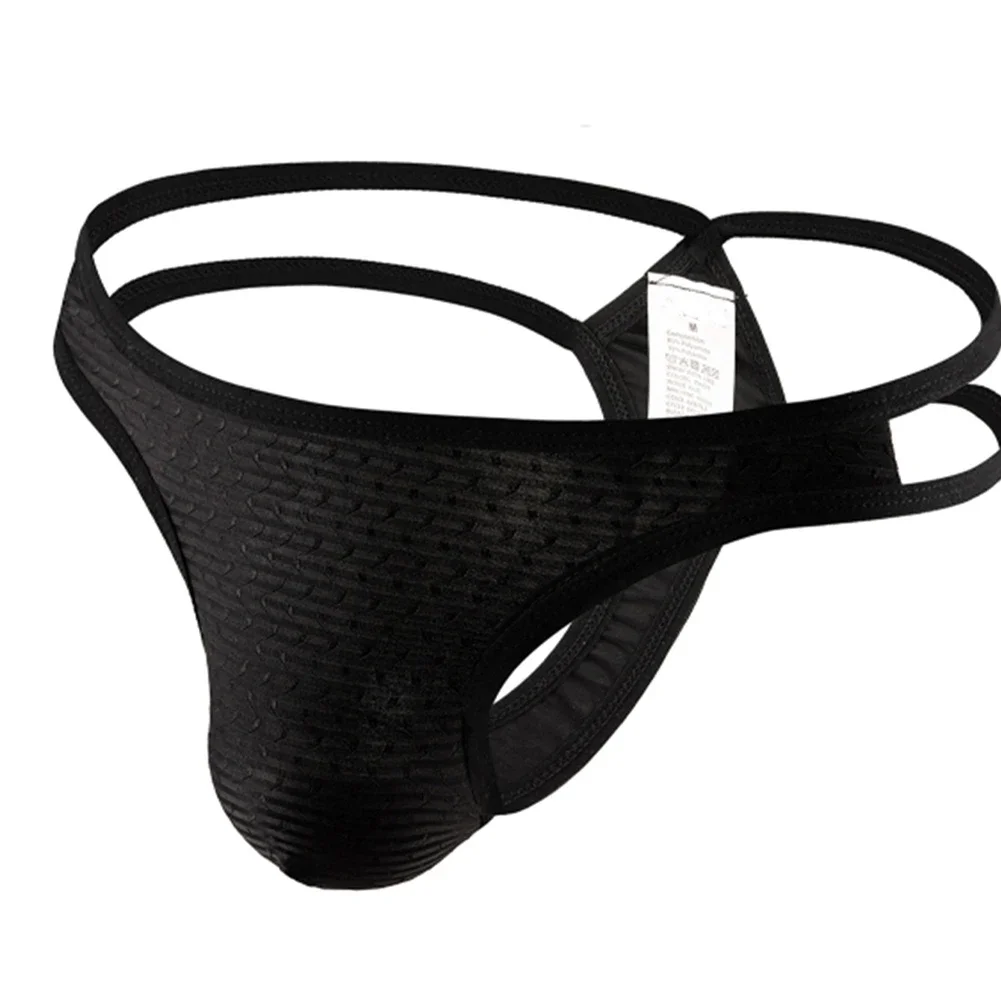 Strings élastiques taille basse pour hommes, sous-vêtements sexy en dentelle, string creux, culottes en poudre Sissy, caleçons ultra-fins respirants