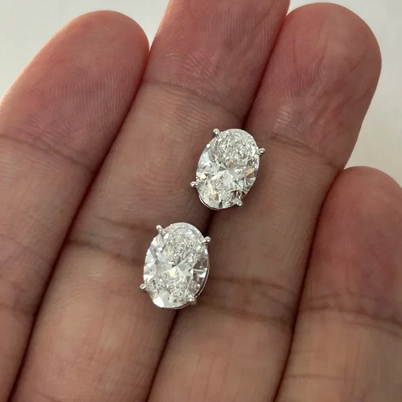 

Серьги для женщин с овальными муассанитами 1-4 карата, покрытие из серебра S925 с позолотой 18K, проходят тест на подлинность бриллианта, для свадьбы и вечеринок, подарок
