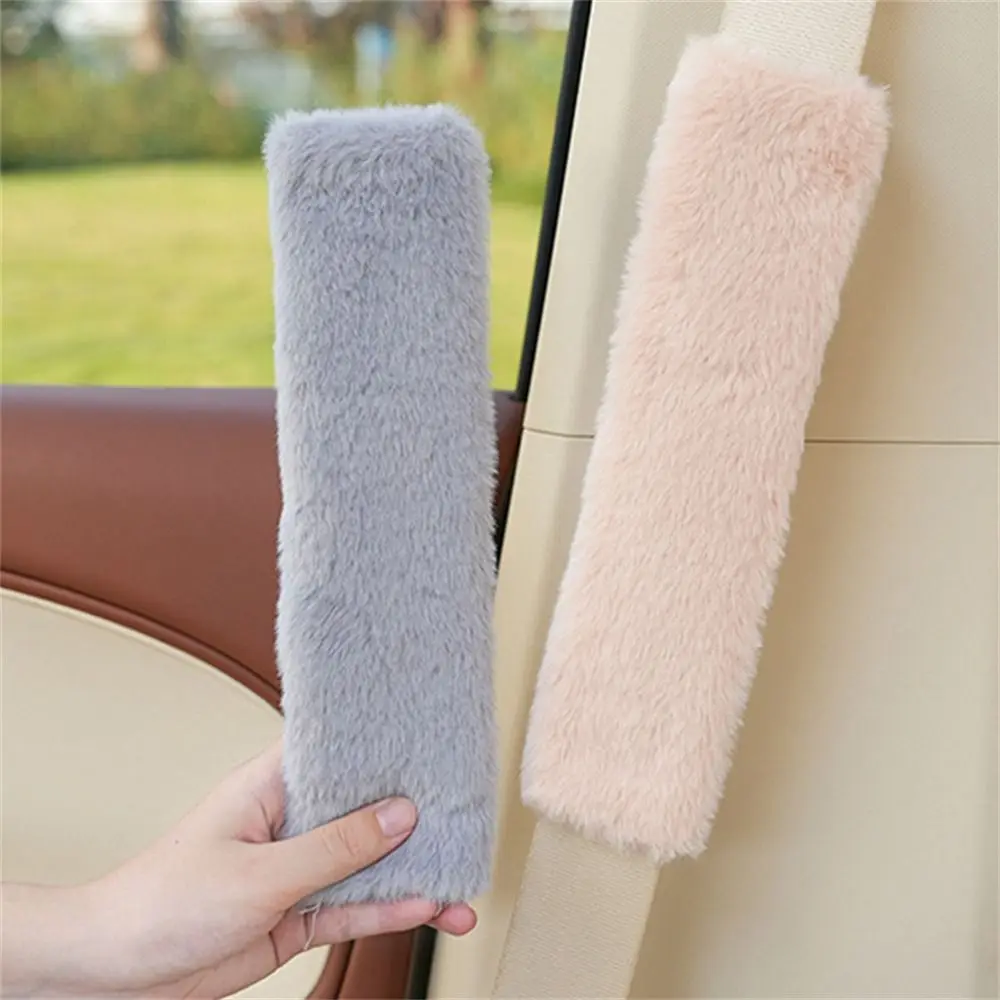 Soft Plush Car Seat Belt Cover Comfortable Ornaments Seat Belt Shoulder Pad Warmer Pad Driving Safety Belts Protector