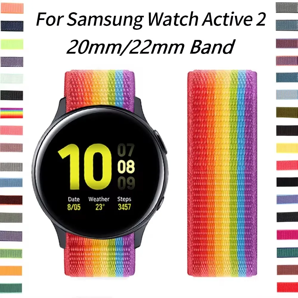 

20mm 22mm Nylon Strap for Samsung Watch Active 2/3 Galaxy Watch 4 Gear S3 Amazfit GTS/GTS2 Bracelet for Huawei GT2 2e/3 Pro Band