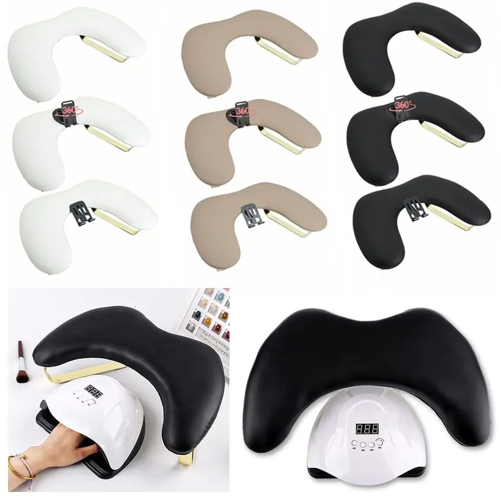 U Shaped Nail Arm Rest Cushion with Phone Holder Tilt Design Nail Art Stand Soft Hand Support Manicure Hand Pillow