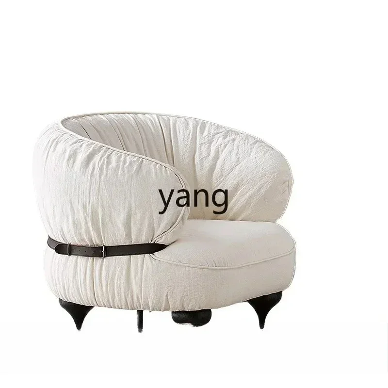 LT1 wabi-sabi wind linen fabric leisure chair modern single sofa chair simple designer