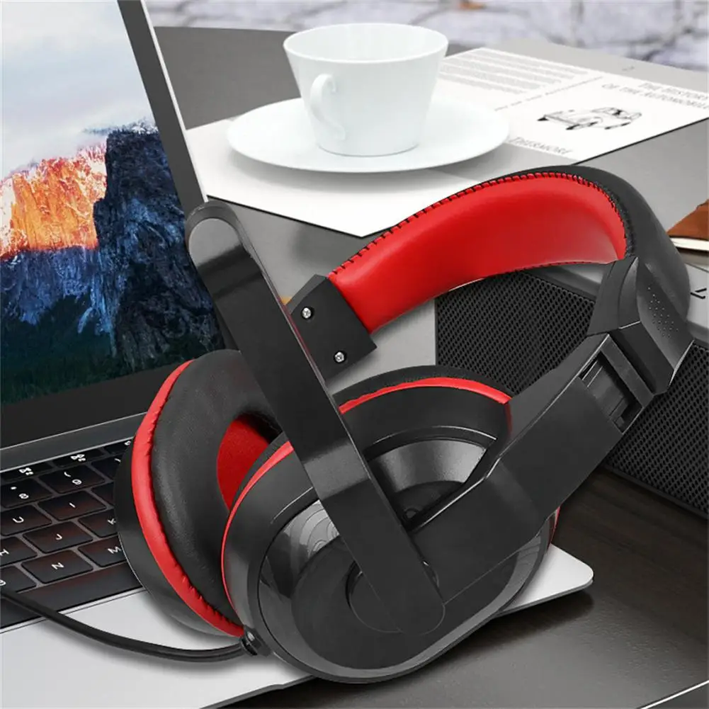 1pc New Gaming Headset With Microphone Stereo Sound Soft Earphone Wired Headphone For Computer Laptops Smartphones Accessories