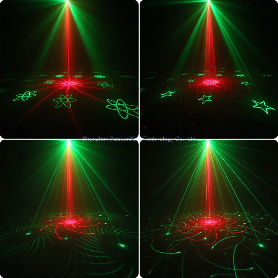 ESHINY Mini 2in1 Перезаряжаемый R&G лазерный проектор с 64 узорами DJ Light Dance Disco Bar LED Party Xmas Stage Effect Lamp Show Y13