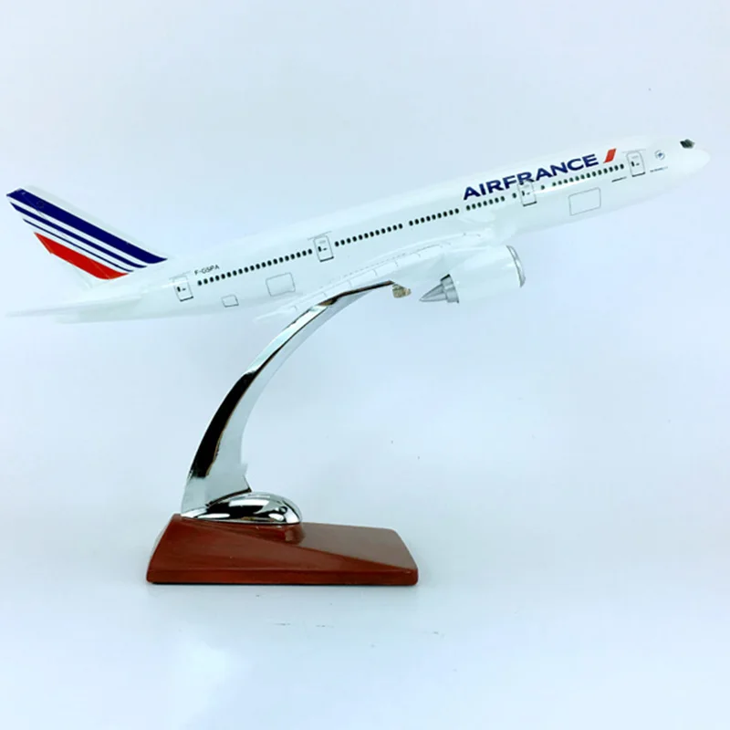 30CM 1:200 Scale B777-200 B777 AirFrance Airlines With Base Aircraft Resin Plastic ABS Replica Plane Model Toy For Collection