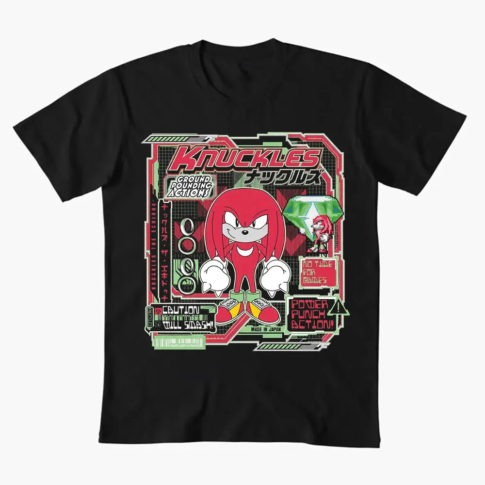 

Punch Power Knuckles 0308 The Hedgehog Shadow Character Graphic T-Shirt Y2K clothes Cartoon tee Short Sleeve Anmie All size top