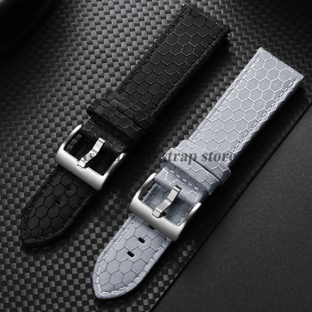 Нейлоновый кожаный ремешок для часов 20 мм 22 мм для Amazfit GTS, Huawei, Samsung, быстросъемный сменный ремешок для мужских часов