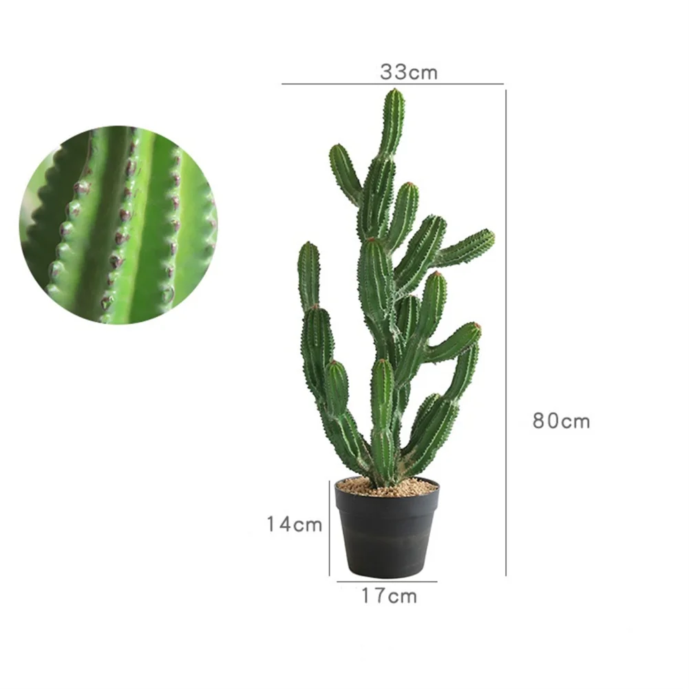 32 Inch Artificial Cactus Fake Cactus Faux Cacti Plants Artificial Plants With Planter For Home Office Store Decoration