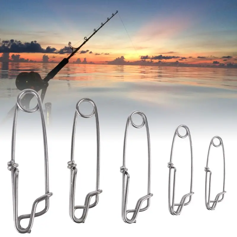 5Pcs/Pack Long Line Clips Stainless Steel Longline Branch Hanger Tuna Fishing Connectors Accessories