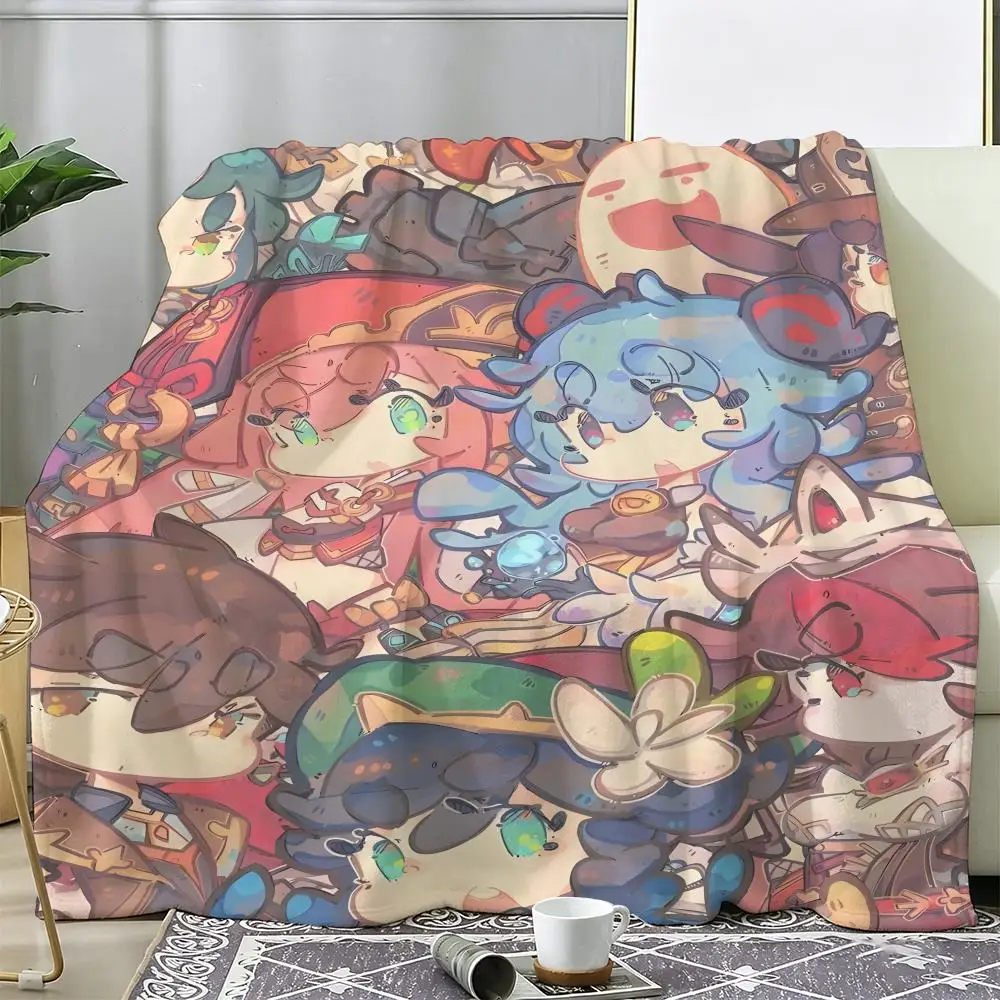 

Плед Game G-Genshin Impacts из мягкого теплого фланелевого флиса, уютный плюшевый плед для дивана, кровати и на все сезоны