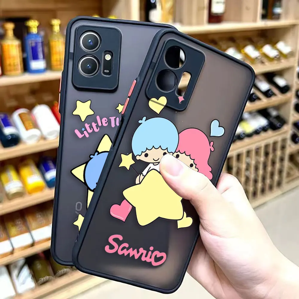 Matte Phone Case for VIVO Y93 Y91 Y78 Y77 Y76 Y75 Y72 Y53 Y52S Y50 Y35 Y22 4G 5G Case Funda Japanese S-Sanrio Little Twin Star