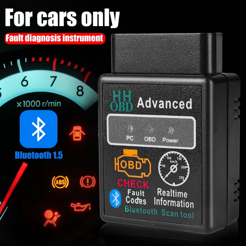 Car OBD2 Scanner Bluetooth-Compatible Elm327 V1.5 Code Reader OBDII Diagnostic Tool Diagnosis Scanner for Android IOS Windows