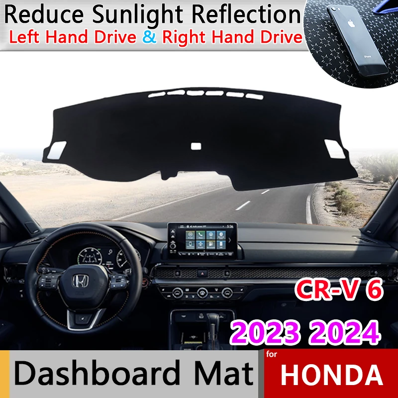 

Dashboard Cover Pad for Honda CR-V CRV 6 RS EX EX-L Hybrid 2023 2024 Rug Anti-Slip Mat Sunshade Dashmat Car Carpet Accessories