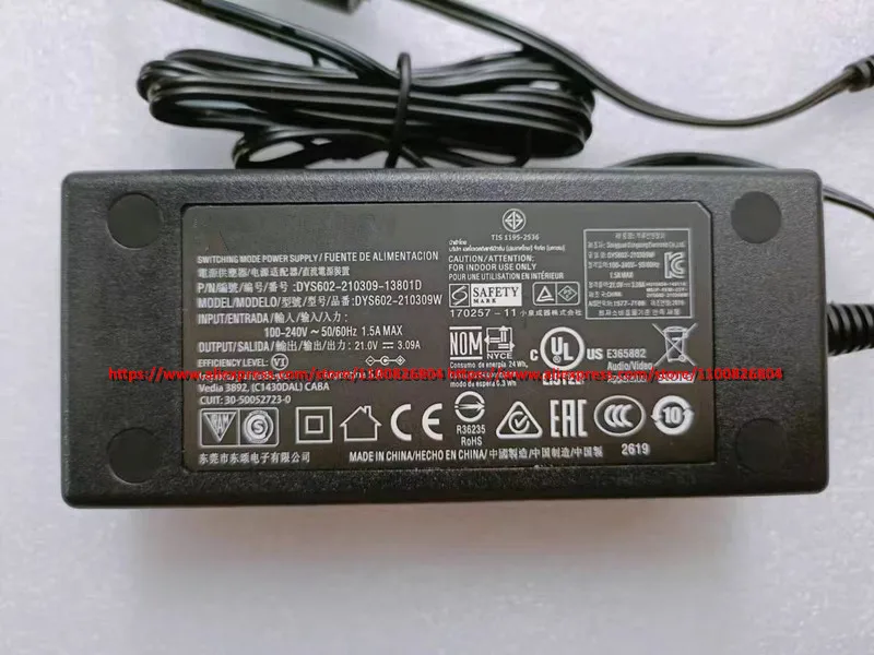 Original DYS602-210309 21V 3.09A 64.89W 65W DYS602-210309-13801D AC Adapter Charger For PHILIPS Switching Mode Power Supply OEM