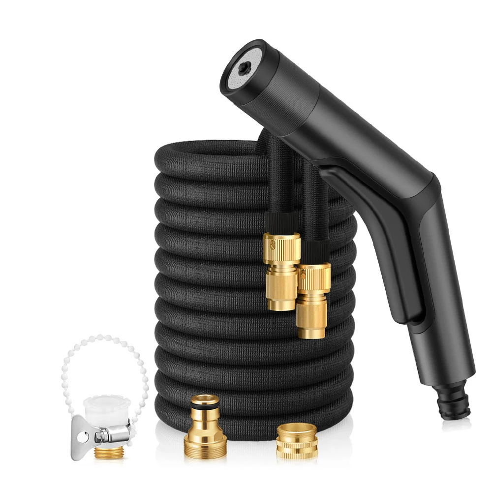 

Aluminum Alloy High Pressure Car Wash Water Gun Car Water Spray Gun With 15m Water Pipe + Universal Connector One-button switch