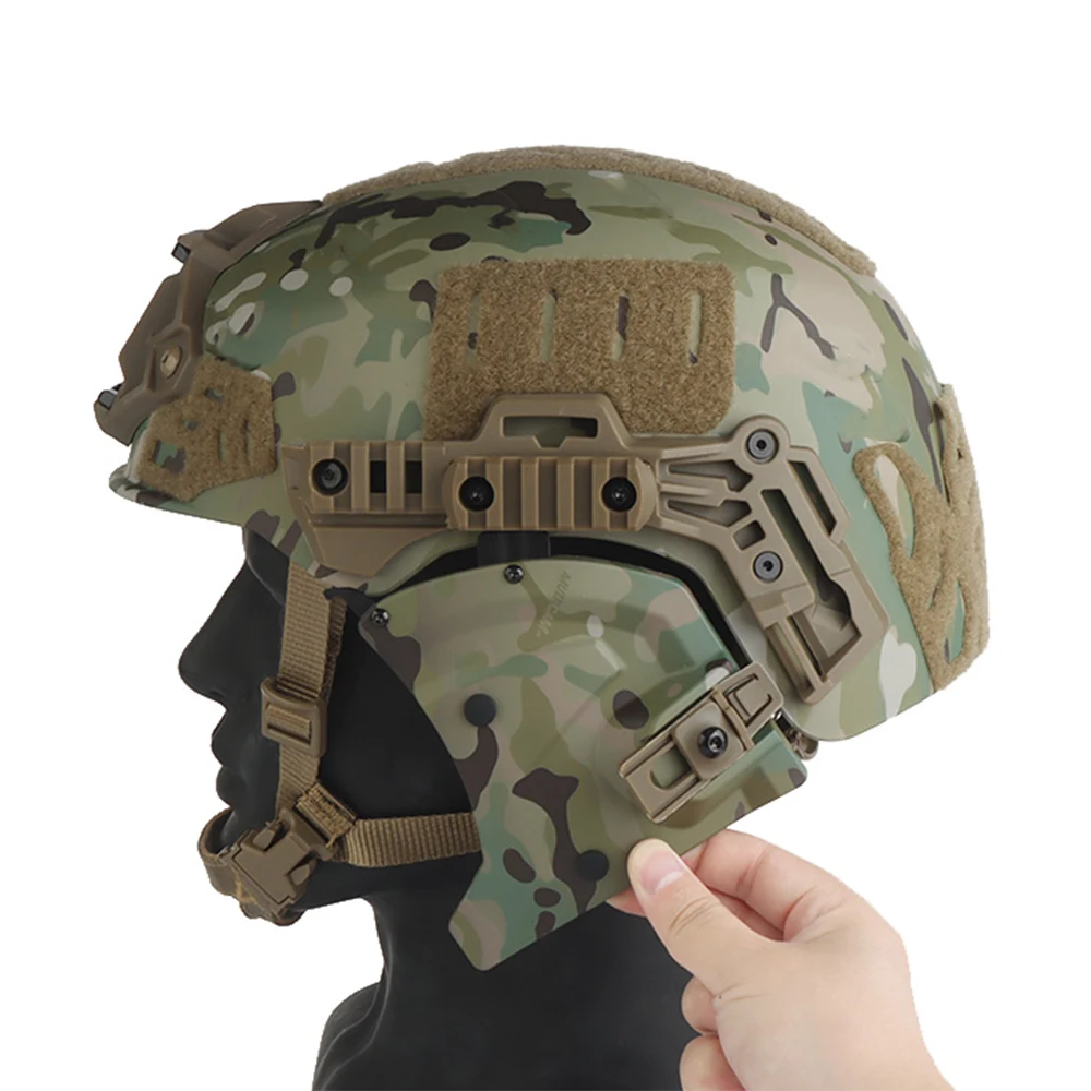 Airsoft Schieten Volledige beschermende helmset met tactische helm Mondbeschermer Gehoorbeschermer Bril voor speciale bediening