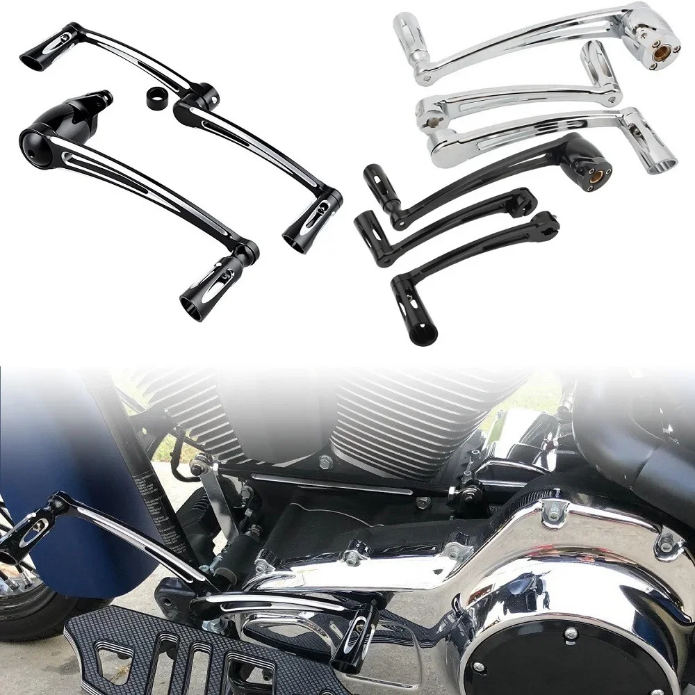 

Мотоциклетная педаль тормозного рычага, каблук, носок, рычаг переключения передач, комплект колышков переключения передач для Harley Touring Road King Street Road Electra Tri Glide