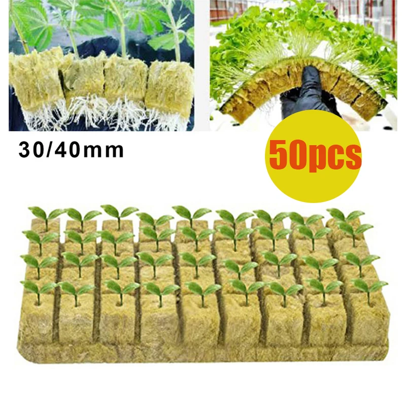 

50pc Hydroponic- Sponge Block Cubes Water Soilless Cultivation Germination Pot Vegetable Culture Seedling= Planting Nursery Tool